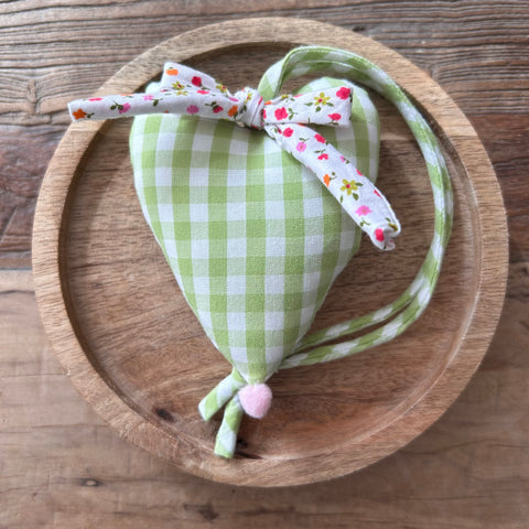 Deko-Herz hellgrün kariert