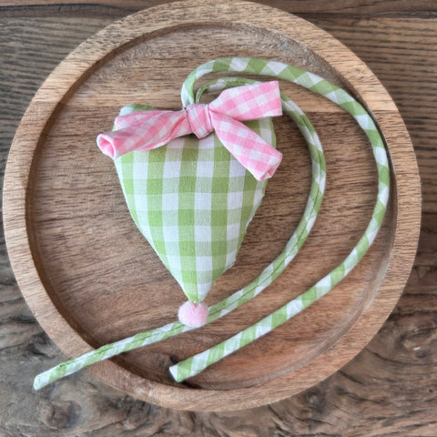 Mini-Herz hellgrün kariert