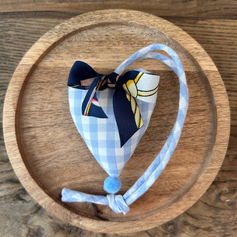 Mini-Herz hellblau kariert