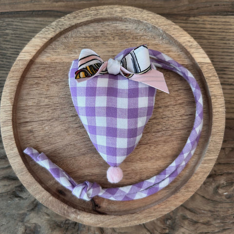 Mini-Herz lila kariert
