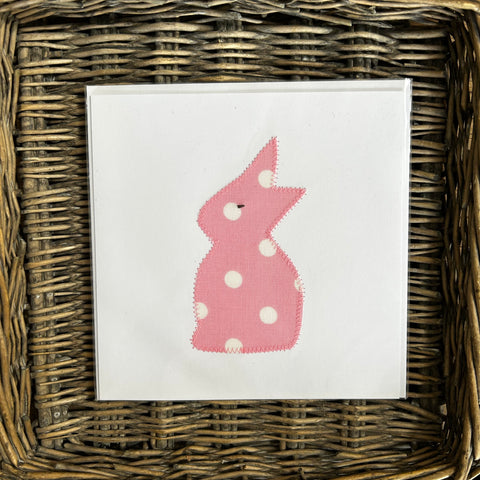 Karte gross Hase rosa gepunktet