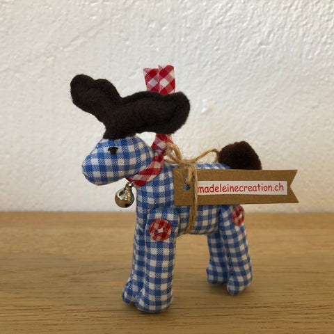 Elch Mini, Baumwolle blau kariert