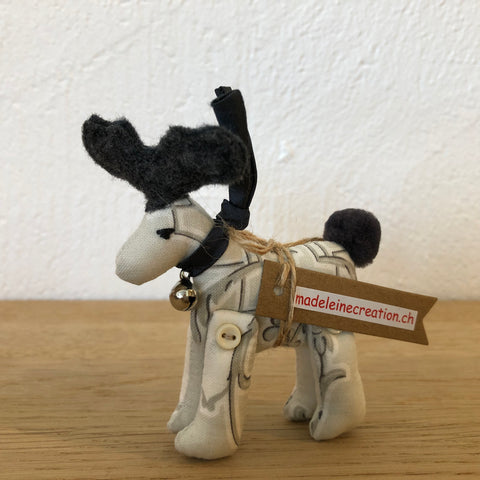 Elch Mini, grau gemustert
