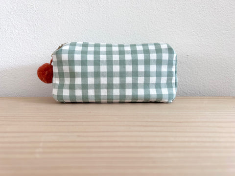 Mini-Necessaire pistazie/weiss kariert