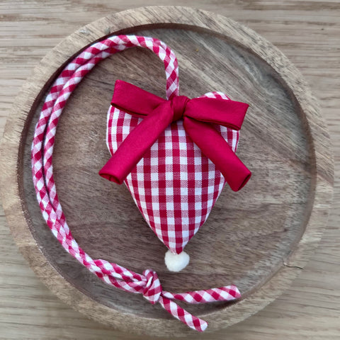 Mini-Herz Baumwolle rot kariert