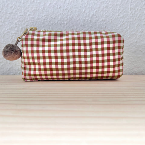 Mini-Necessaire Seide grün/rot/ecru