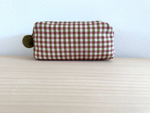 Mini-Necessaire Seide rot/grün/ecru