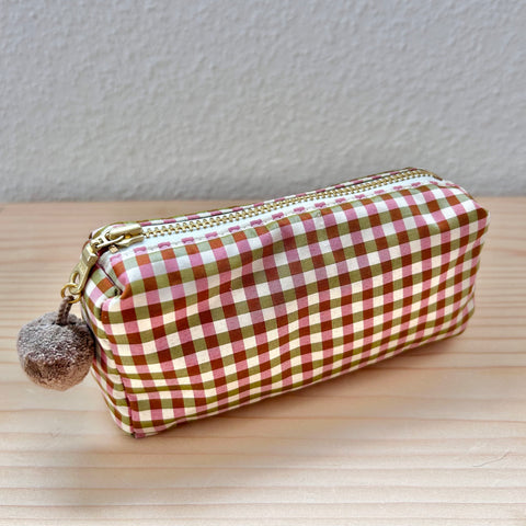 Mini-Necessaire Seide grün/rot/ecru