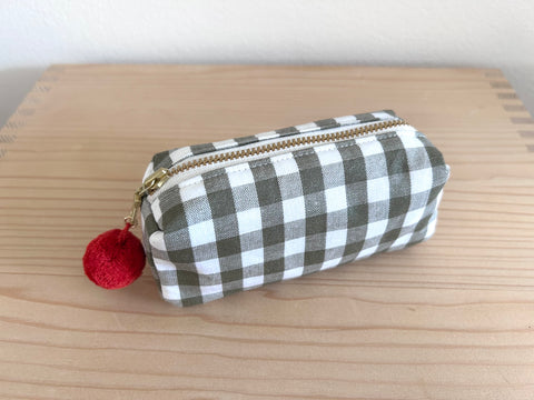 Mini-Necessaire Khaki/weiss
