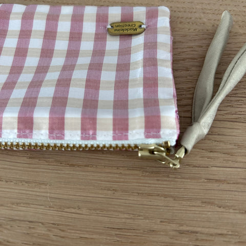 Mini-Täschli Seide rostrot/beige/ecru