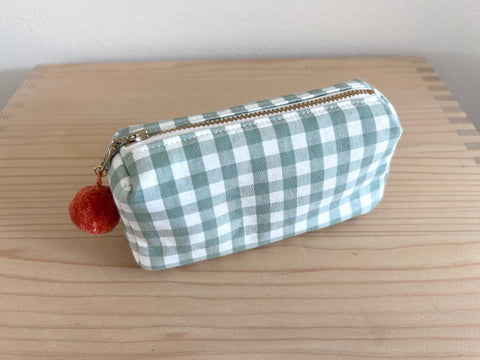 Mini-Necessaire pistazie/weiss kariert