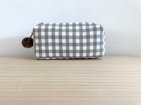 Mini-Necessaire taupe/weiss
