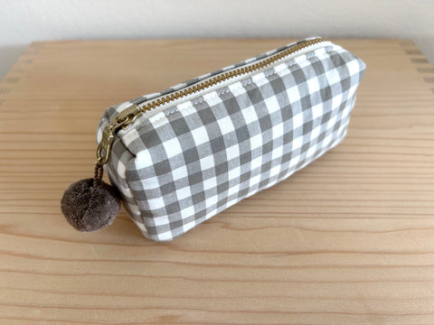 Mini-Necessaire taupe/weiss