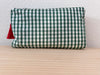 Necessaire Seide grün kariert