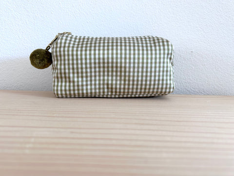 Mini-Necessaire Seide grün/beige/ecru