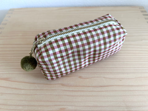 Mini-Necessaire Seide rot/grün/ecru