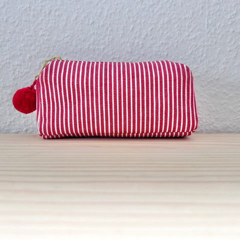 Mini-Necessaire rot/weiss gestreift