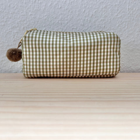 Mini-Necessaire Seide grün/beige/ecru