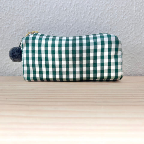 Mini-Necessaire Seide grün/weiss