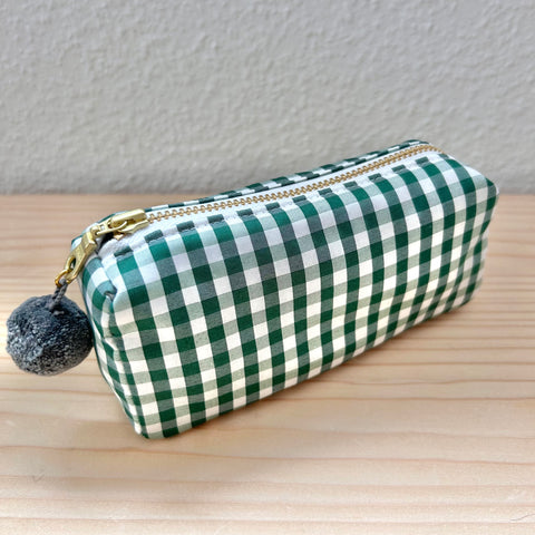 Mini-Necessaire Seide grün/weiss