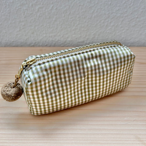 Mini-Necessaire Seide grün/beige/ecru