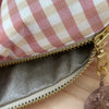 Mini-Necessaire Seide rost/beige/weiss