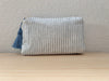 Necessaire Leinen hellblau gestreift