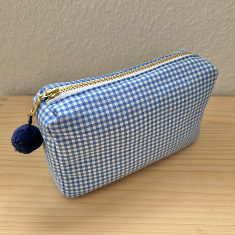 Necessaire mittelblau kariert