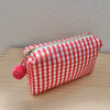 Necessaire orange kariert