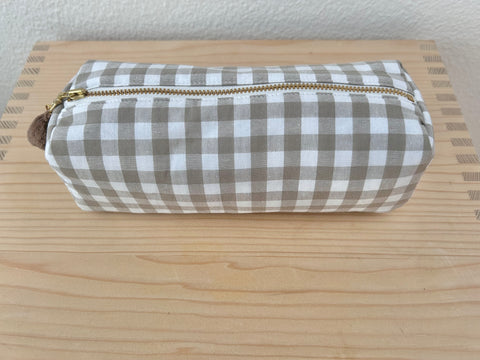 Stifte-Etui taupe kariert