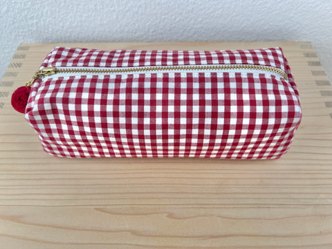 Stifte-Etui rot kariert