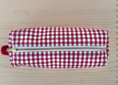 Stifte-Etui rot kariert