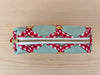 Necessaire grün/rot gemustert
