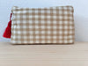 Necessaire Seide beige/ecru kariert