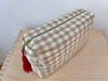 Necessaire Seide beige/ecru kariert