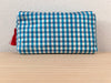 Necessaire Seide türkis/blau/weiss