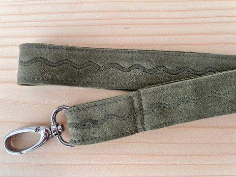 Schlüsselband Leder khaki