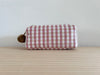 Mini-Necessaire Seide rost/beige/weiss