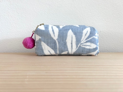Mini-Necessaire blau gemustert