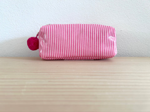 Mini-Necessaire pink/weiss gestreift