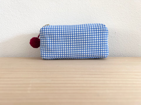 Mini-Necessaire mittelblau/weiss