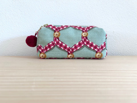 Mini-Necessaire Canvas grün/rot