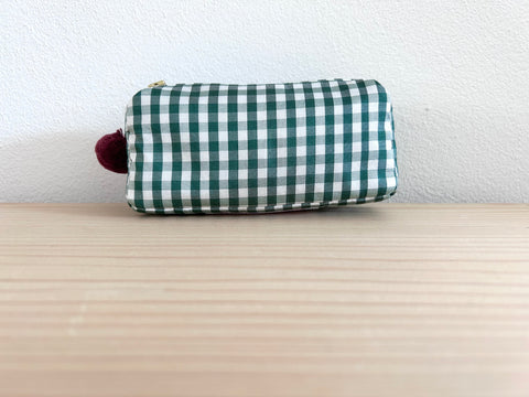 Mini-Necessaire Seide grün/weiss