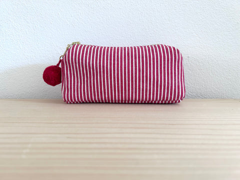 Mini-Necessaire rot/weiss gestreift