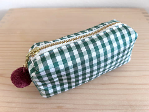 Mini-Necessaire Seide grün/weiss