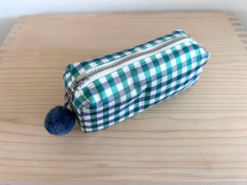 Mini-Necessaire Seide grün/blau/weiss