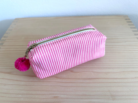 Mini-Necessaire pink/weiss gestreift