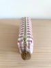 Mini-Necessaire Seide rost/beige/weiss