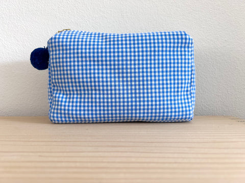Necessaire mittelblau/weiss