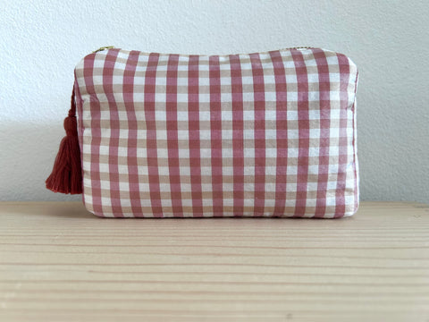 Necessaire Seide rost/beige/weiss
